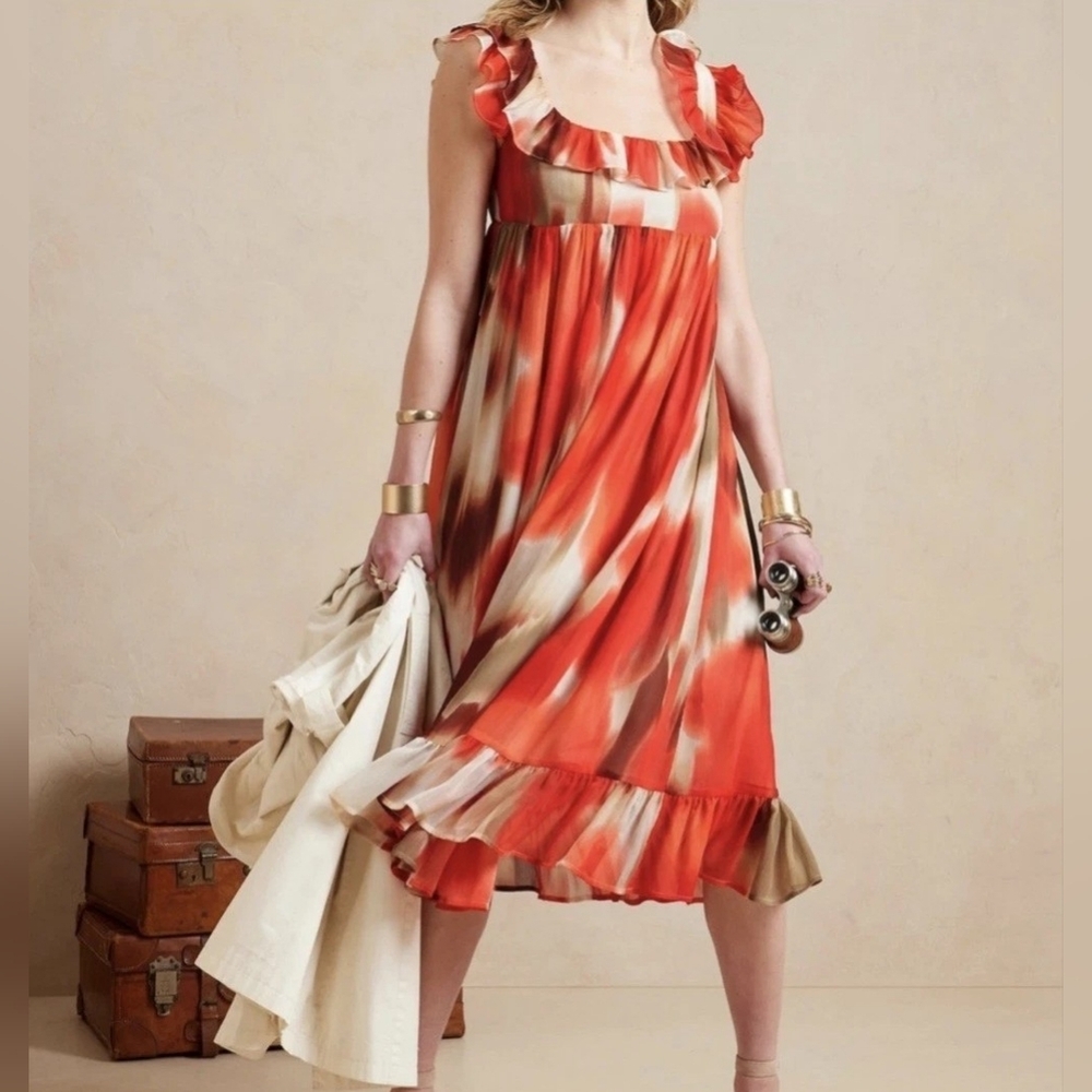 Banana Republic Ruffle Empire Waist Midi Dress